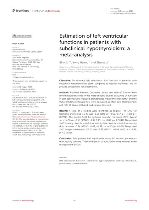 lv function hypothyroid huh|(PDF) Estimation of left ventricular functions in patients with .